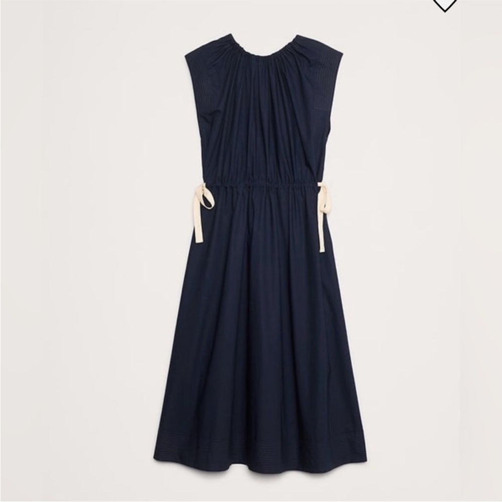 Banana Republic Navy Cotton Dress Medium - Picture 4 of 5